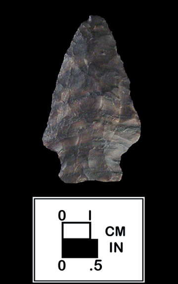 Susquehanna Broadspear point (basal ears broken) from the Geasey Collection 18FR4-1.071.